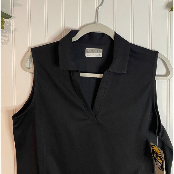PGATour Airflux Sleeveless Womens Golf Polo Shirt UPF 50 Black L - Picture 4 of 12